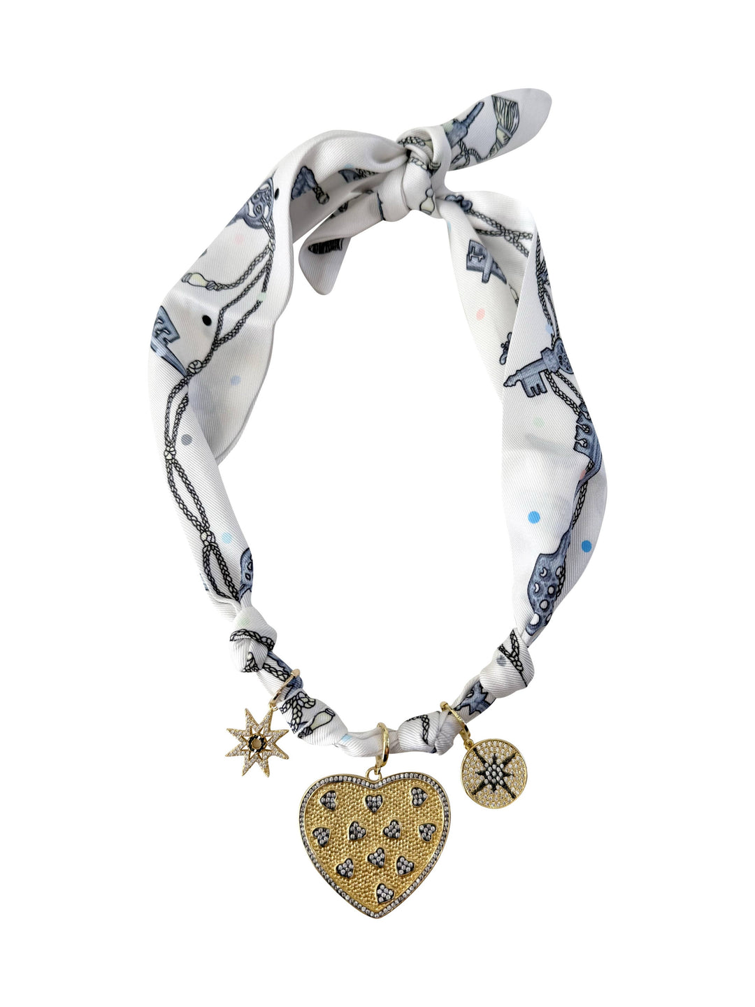 Candice Multi Charm Scarf Necklace