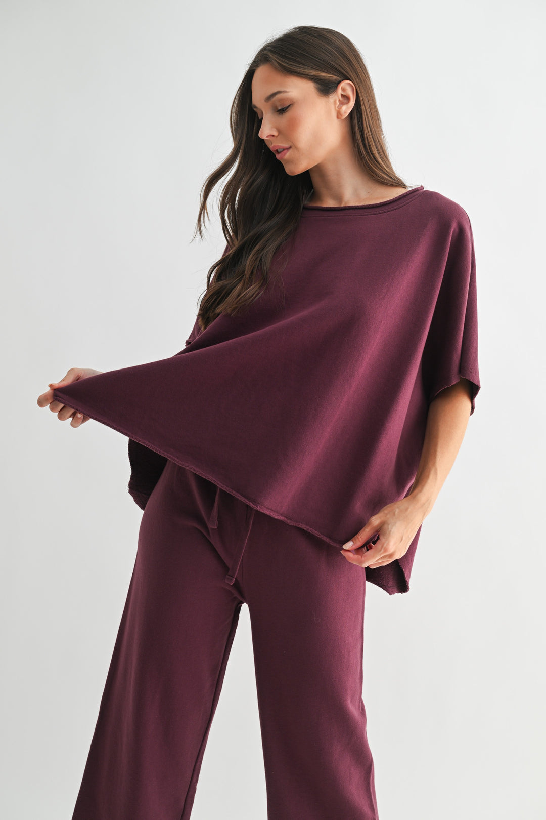 Malibu Vintage Dolman Top - Dark Plum
