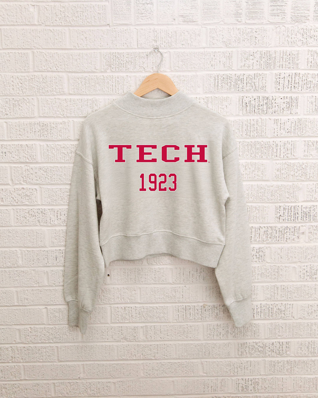 Texas Tech Grey Mock Neck Sweatshirt
