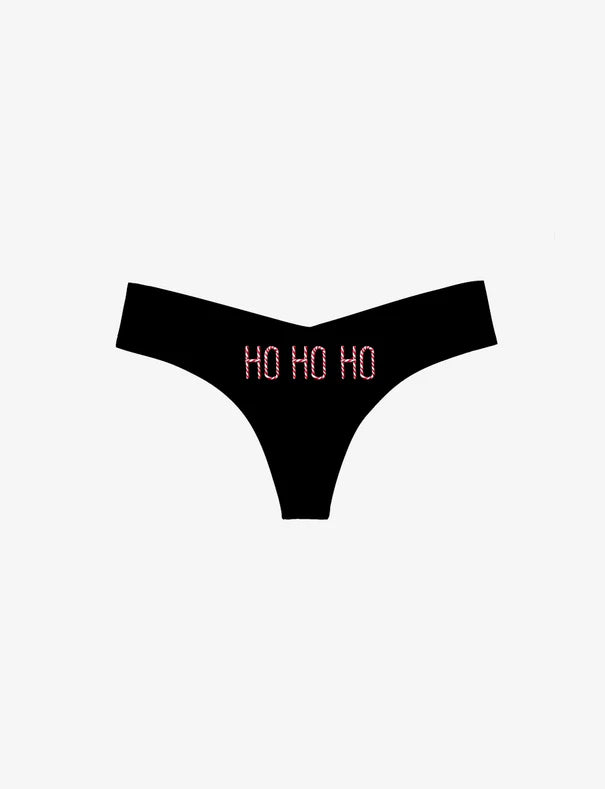 Commando | Classic Print Thong -HO HO HO Black