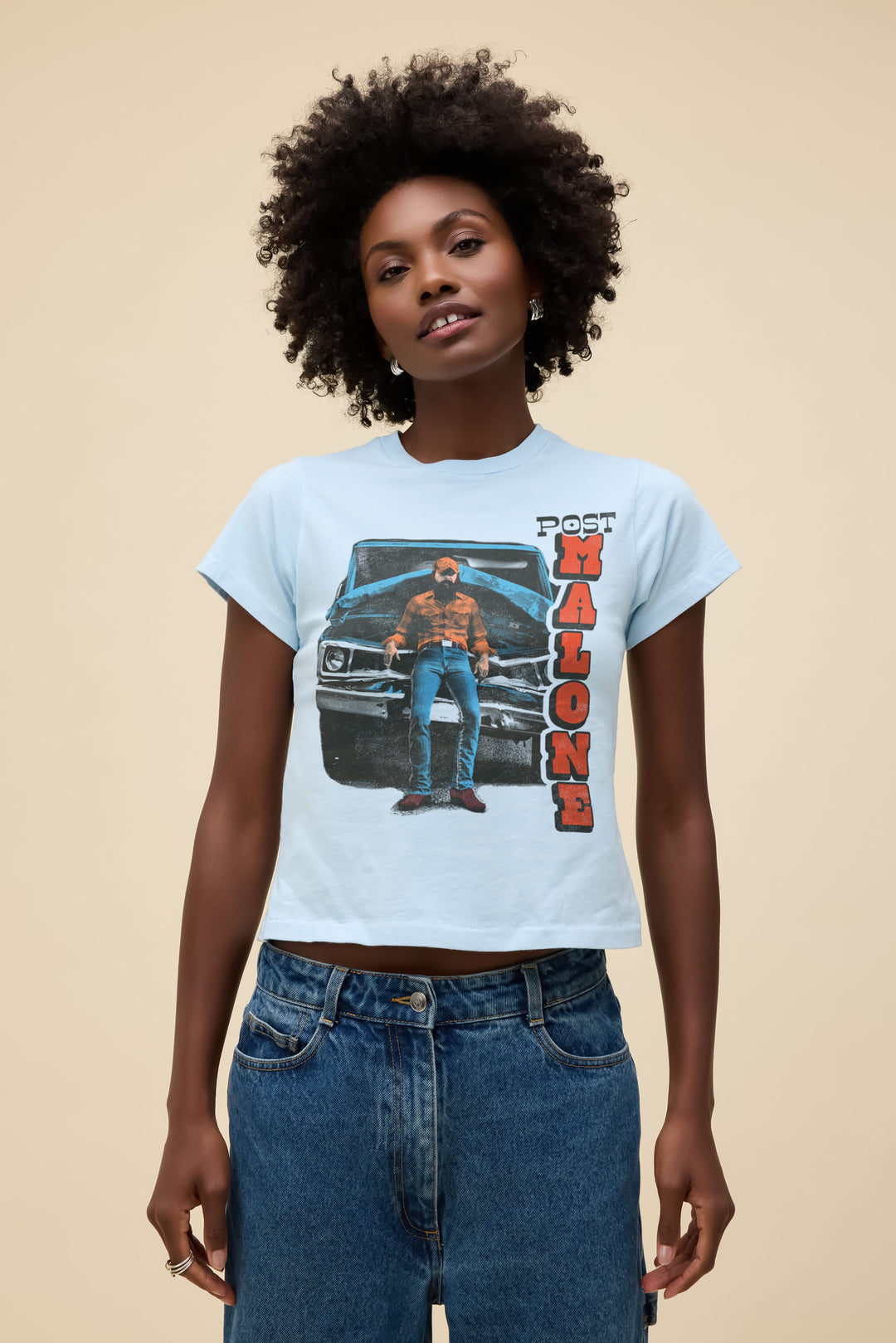 Daydreamer | Post Malone Posty And Truck Vintage Tee - Baby Blue