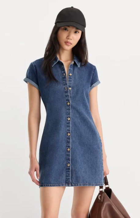 Good American | The Denim Polo Dress