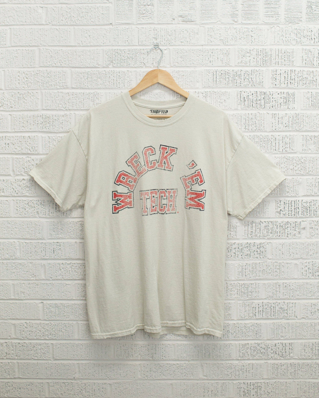 Texas Tech Red Raiders Mega Arch Off White Thrifted Tee