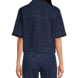 Elan | Button Top - Denim Diamond