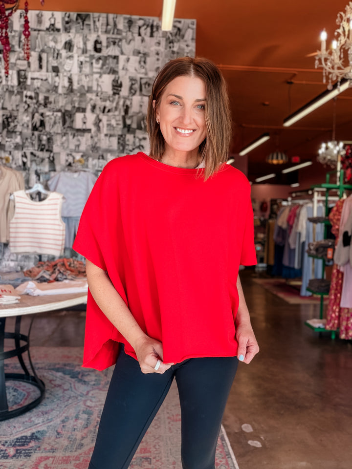 Mono B | Malibu Vintage Dolman Top - Cherry