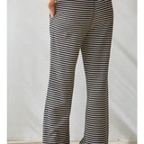 By Together | Sunday Lounge Striped Pants Knit - Black/Ivory