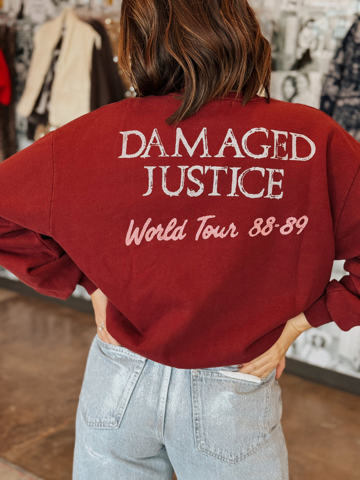Daydreamer | Metallica Justice For All Oversized Crew Sweatshirt - Dark Cherry