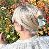Solar Eclipse | Hand-painted Forget-Me-Not Claw Hair Clip