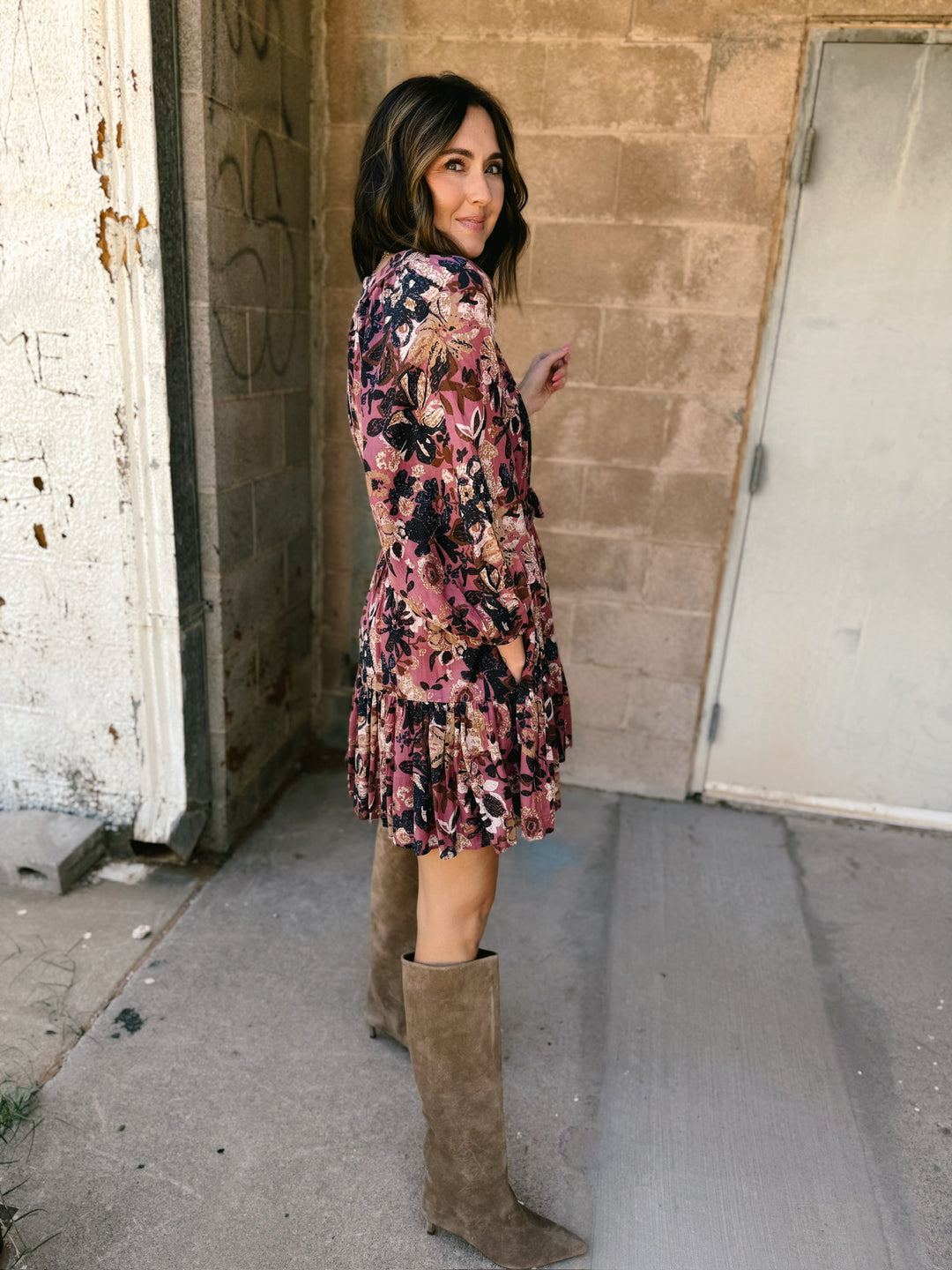 Free People | Kiki Kitten Heel Boot - Tan Suede