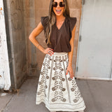 J. Marie Maelan Midi Skirt - Cream