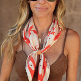 Jenni Earle | Silk Scarf - “Kickin' Up Dust” - Square Neck & Hair Scarf