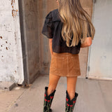 Good American | The Better Than Suede Mini Skirt - Cafe Clay