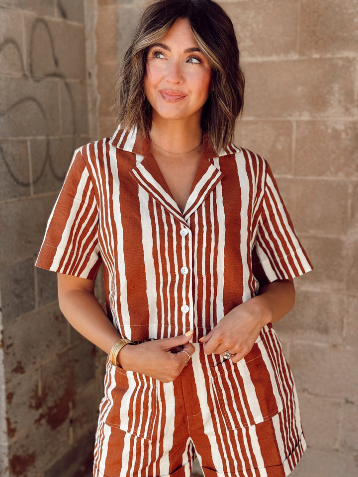 Cleobella | Mizuki Blouse -Vecchio Stripe Print