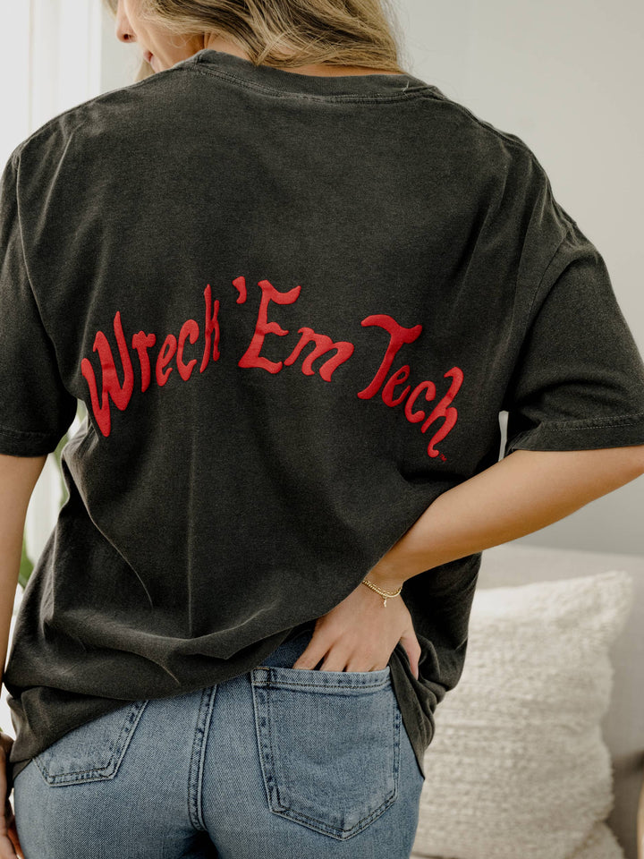 Texas Tech Lyric Puff Ink Pepper Comfort Colors Tee