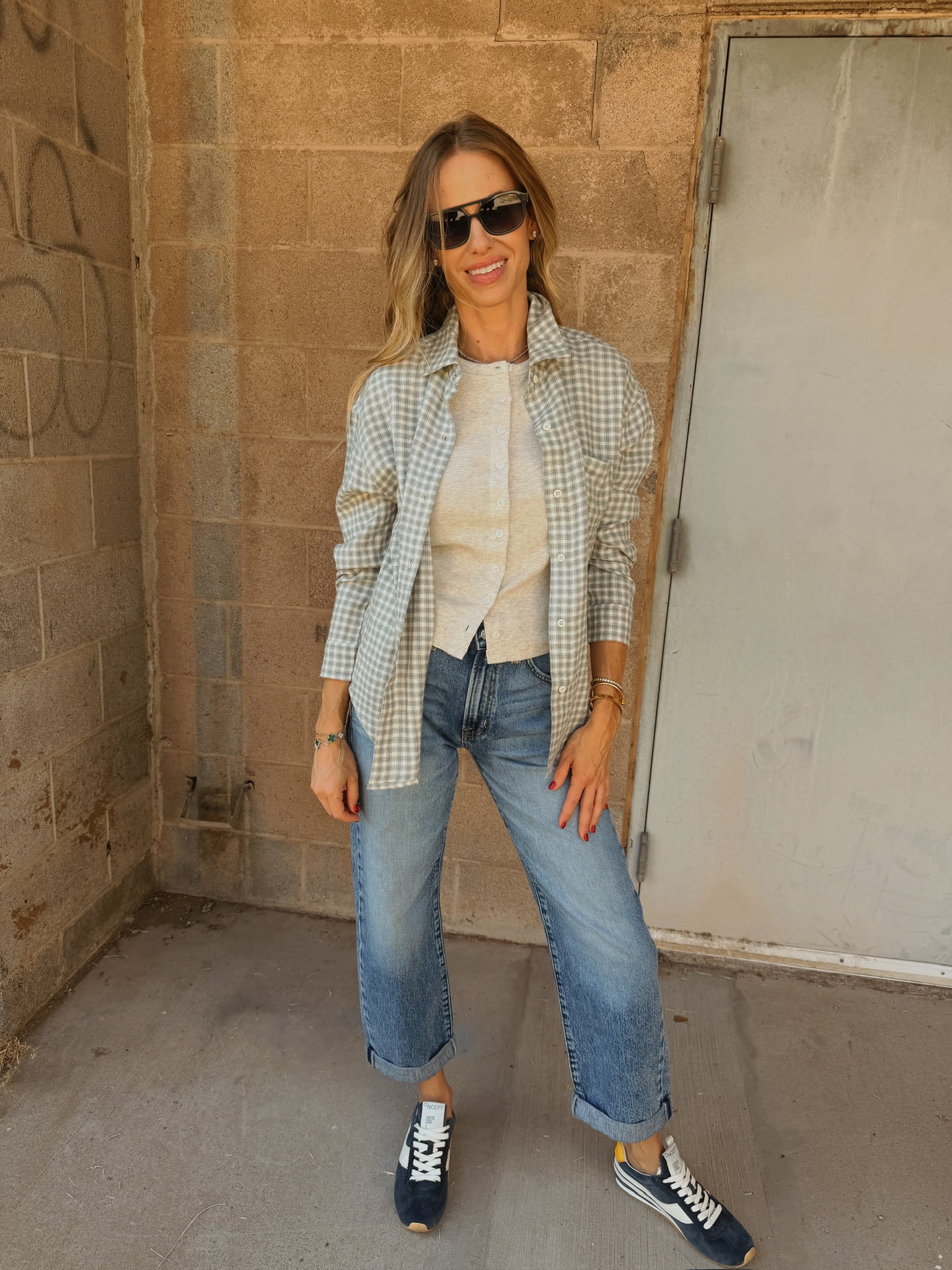 Z Supply | River Plaid Button Up - Emerald Cove
