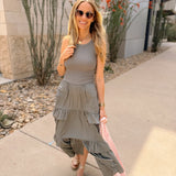Kerri Rosenthal | Athena Tank Dress - Mid Grey