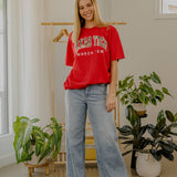 LivyLu | Texas Tech Camo Filled Gault Comfort Colors Tee - Red