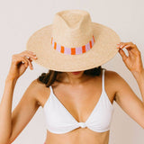 Sunshine Tienda | Lilian Palm Hat - Red/Lavender