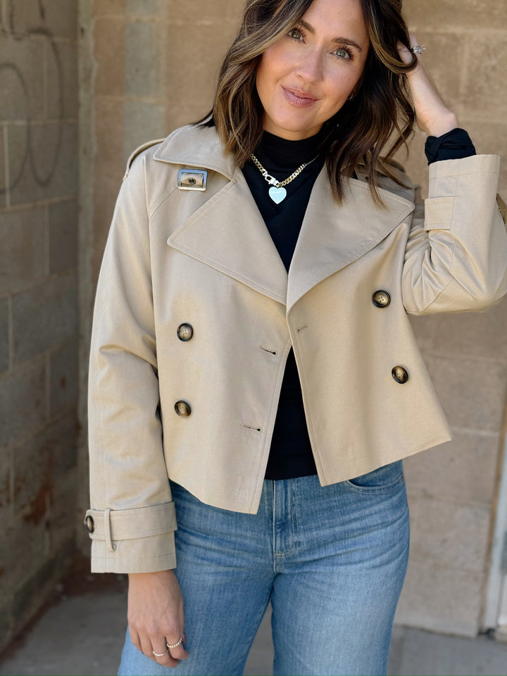 Cropped Trench with Belt- Incense