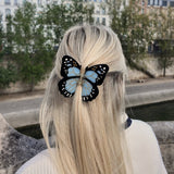 Solar Eclipse | Hand-painted Monarch Butterfly Claw Hair Clip
