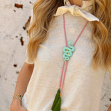 Rahya Jewelry Design | Snake Bolo - Turquoise with Bubblegum & Olive