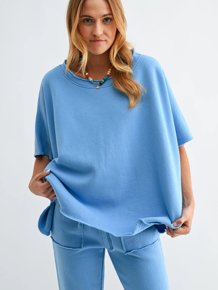 Mono B | Malibu Vintage Dolman Top - Denim Drift