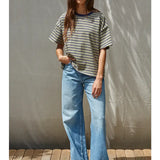 By Together | Landon Striped Knit Tee - Olive Navy