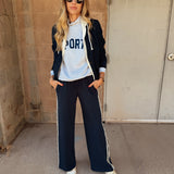 Sunny Somewhere | Navy Sports Mockneck - Heather Ash