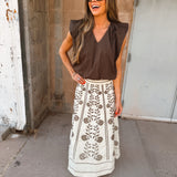 J. Marie Maelan Midi Skirt - Cream