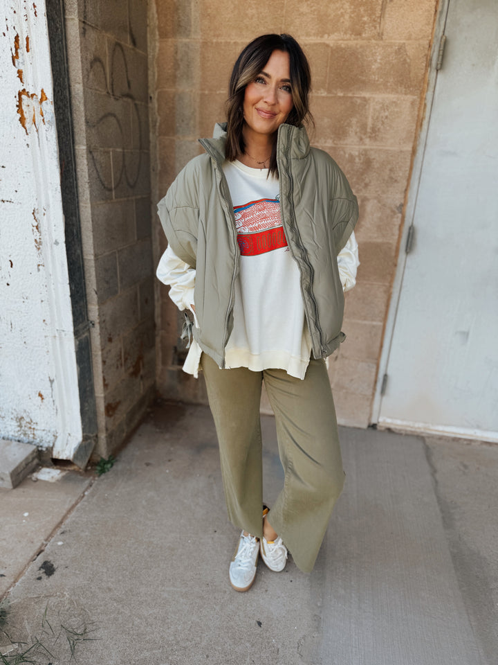 AG Jean  | Saige Wide Leg Crop- Rosemary