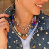 Tobie Beaded Disc Necklace- Pastel