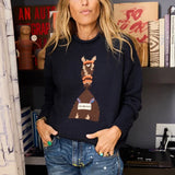 Kerri Rosenthal | Roll Neck Love Reigns Sweater - Indigo Blue