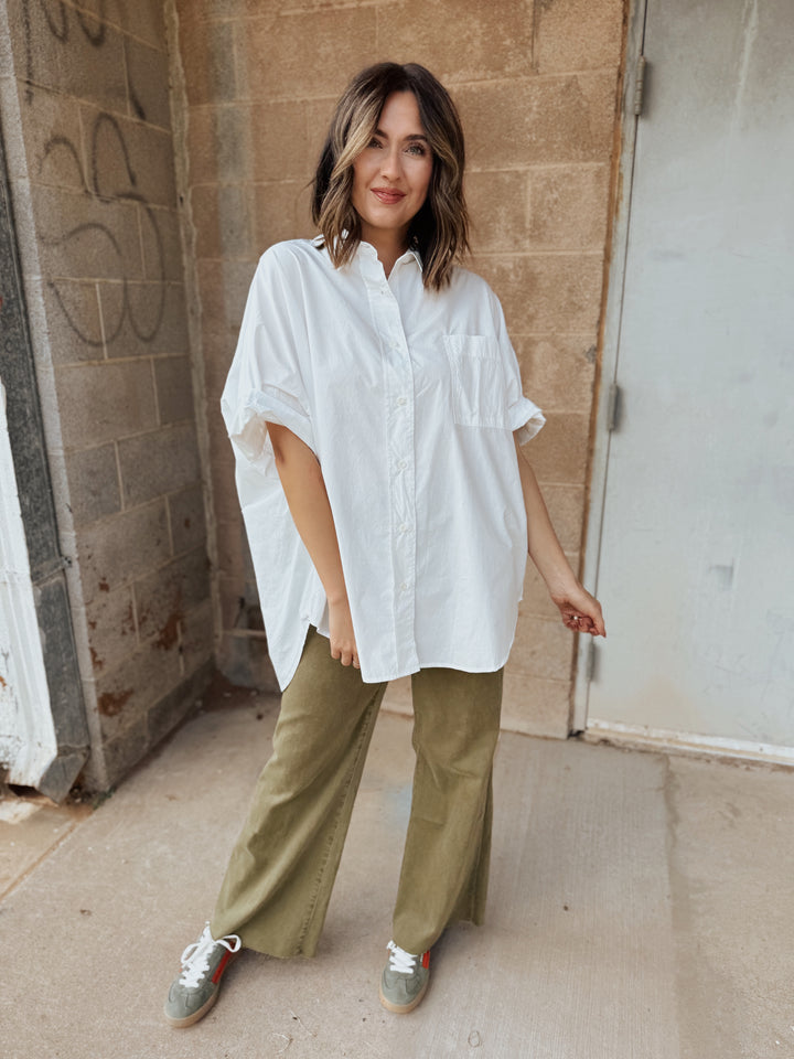 Dear John | Fiona Wide Leg Jean - Olive Branch