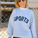 Sunny Somewhere | Navy Sports Mockneck - Heather Ash
