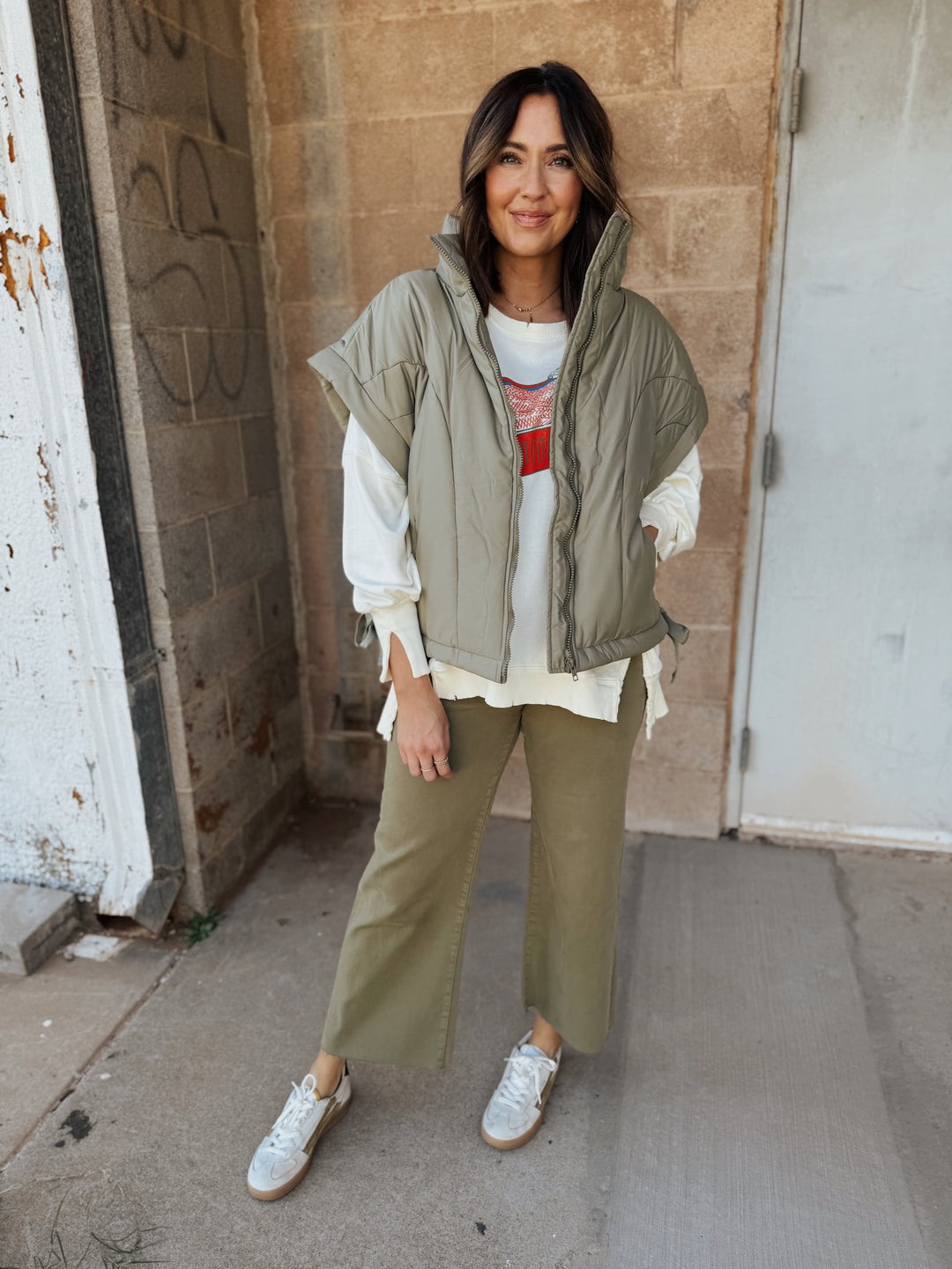 AG Jean  | Saige Wide Leg Crop- Rosemary