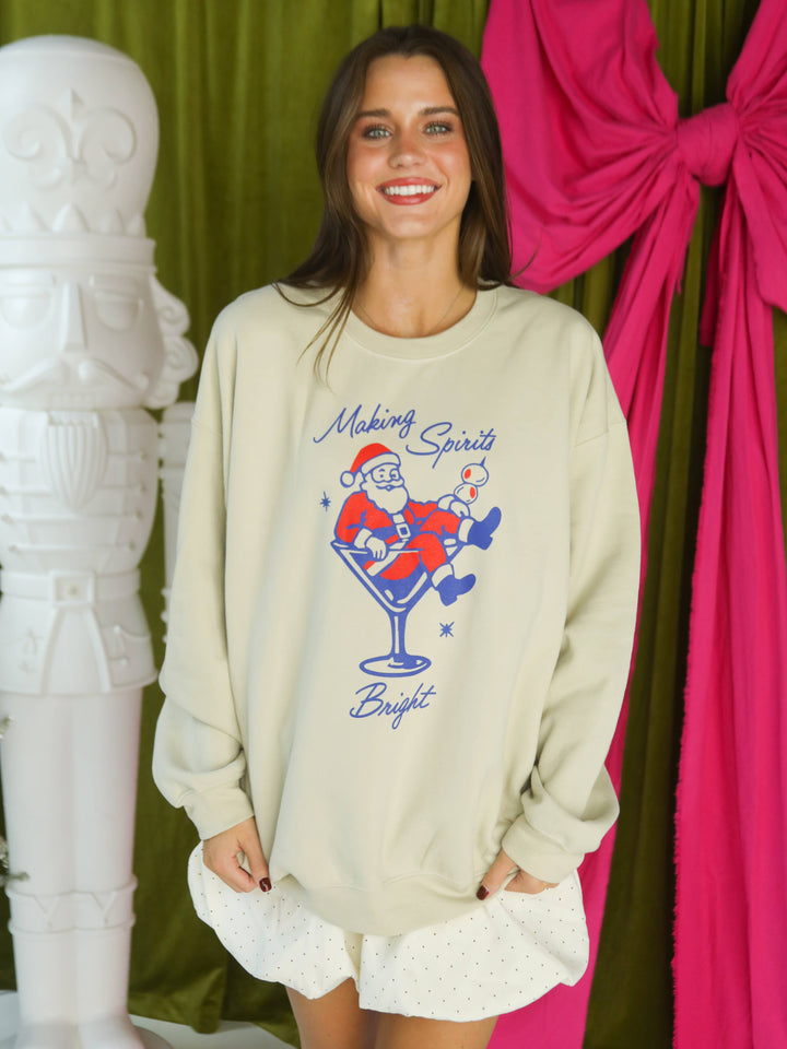 Making Spirits Bright Sweatshirt - Cream