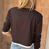 Good American | The Long Sleeve Layered Tee - Black
