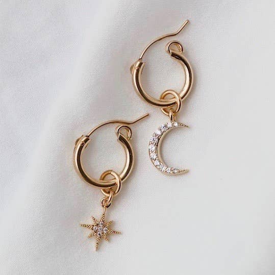 Celestial Star & Moon Hoops