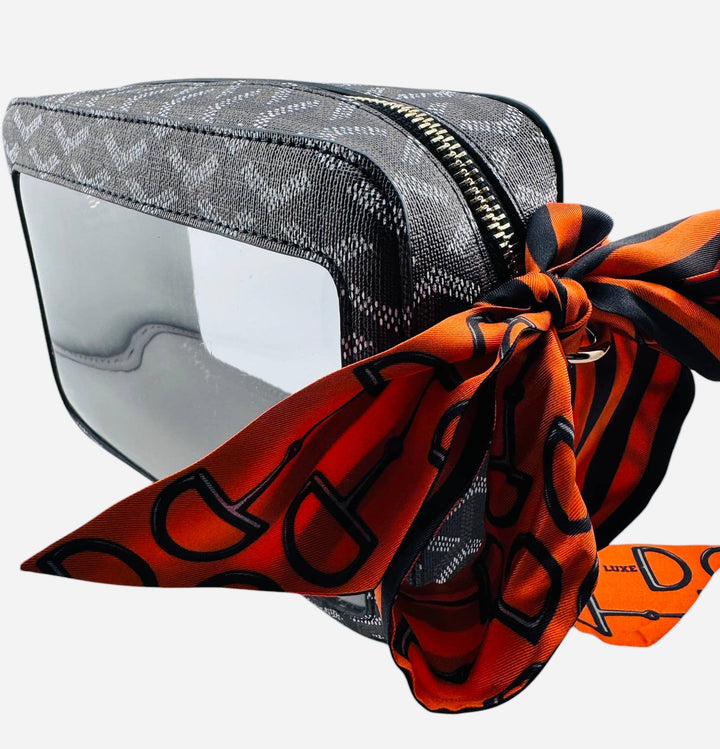 The Janette Clear Bag - Black Print