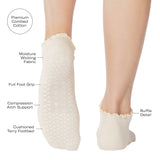 Pointe Studio | Women's Ruffle Full Foot– No Slip Cotton Blend for Pilates & Barre