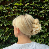 Solar Eclipse | Handmade Origami Gardenia Flower Claw Hair Clip - Cream