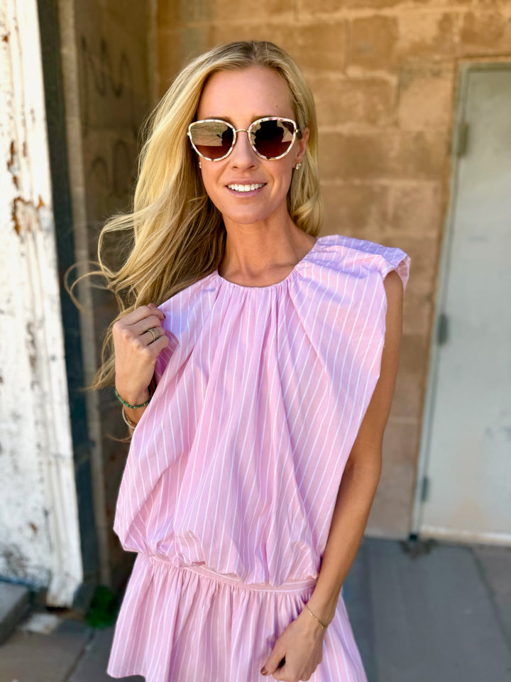 We Are Sundays | Stripe Kiera Top- Roselight