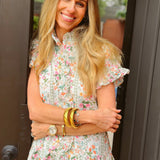 J. Marie Collections | The Nora Ruffle Button Up Dress - Multi Floral