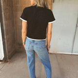 Good American | The Layered Tee - Black