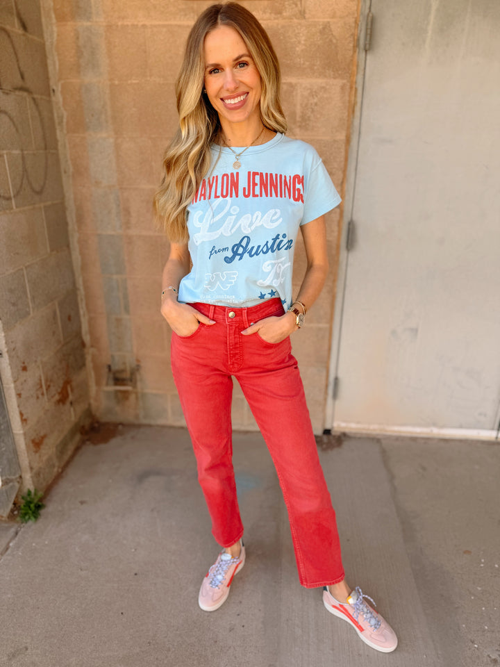 Daydreamer | Waylon Jennings Live From Austin Reverse GF Tee - Blue