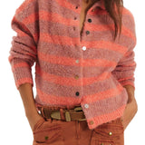 We The Free | Button Collection Cardigan - Peach Combo