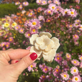 Solar Eclipse | Handmade Origami Gardenia Flower Claw Hair Clip - Cream