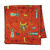 Jenni Earle | Silk Scarf - ‘Word Jumble’ – Brick Dust - Square Scarf