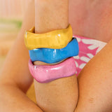 Sunshine Tienda | Coral Bangle Set - Coral, Blue & Yellow