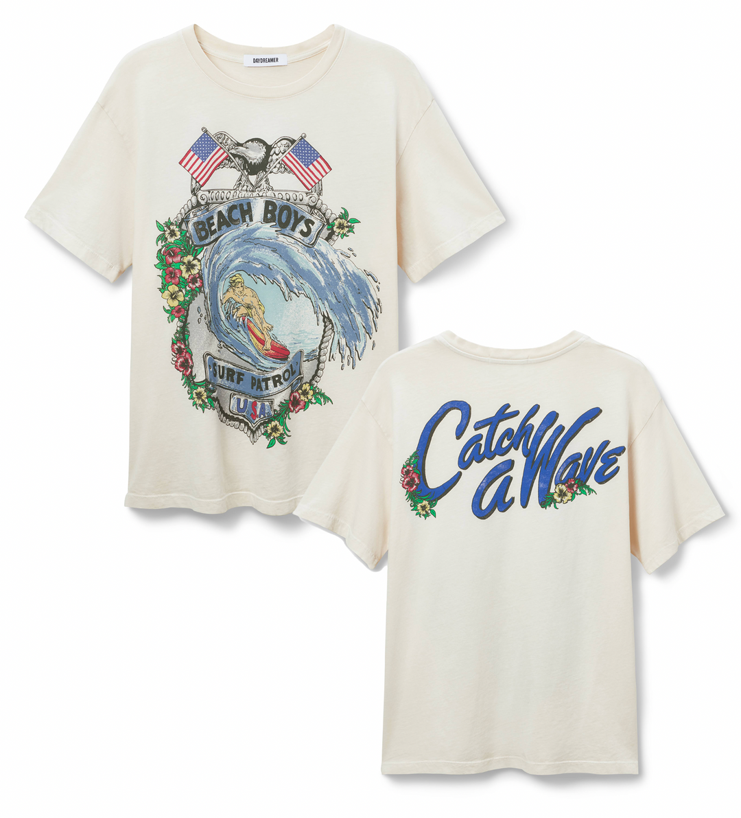 Daydreamer | Beach Boys Surf Patrol Boyfriend Tee- Dirty White